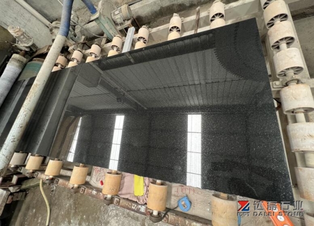 Pure Black Granite Slabs Polished From South African