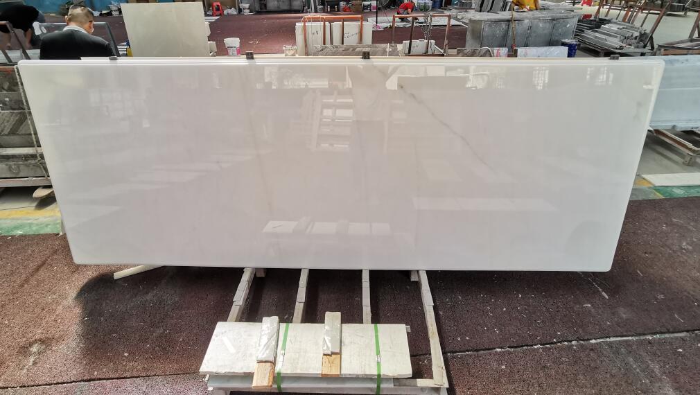 White Marble China Local Calacatta Marble Island Tops French Edge