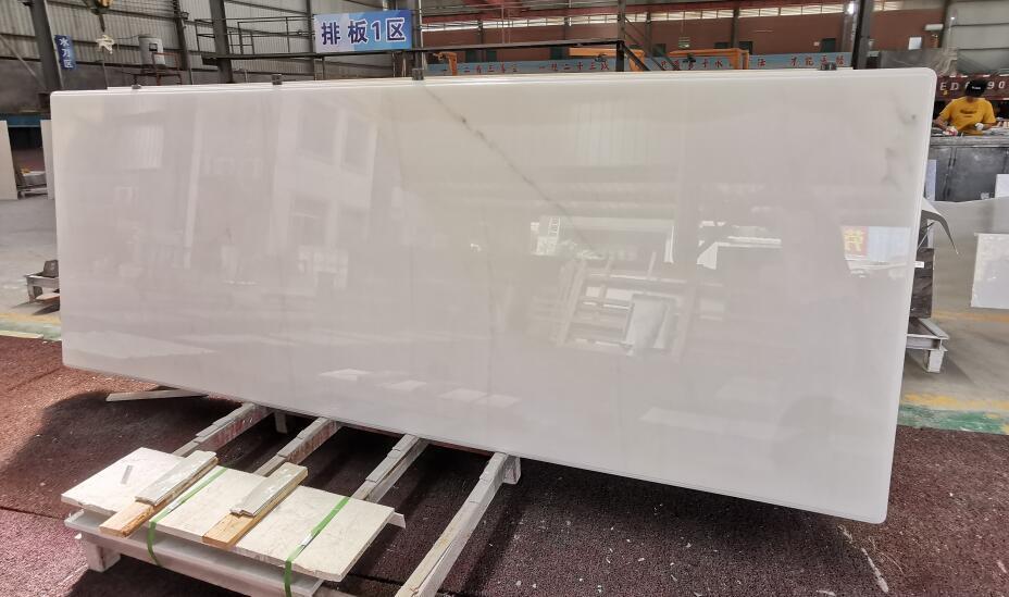 White Marble China Local Calacatta Marble Island Tops French Edge