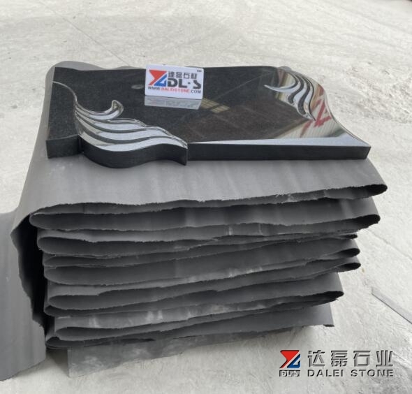 New Shanxi Black Absolutetly Black Headstone Visable Polished
