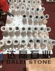 Calacatta White and Dark Emperador Marble Flower Vase