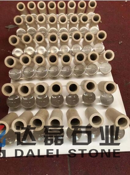 Beige Travetine Flower Vase Funiture Stone