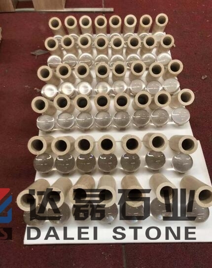 Beige Travetine Flower Vase Funiture Stone