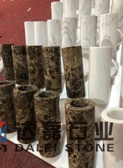 Calacatta White and Dark Emperador Marble Flower Vase