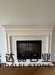 Beige Limestone Fireplace for Villa Project