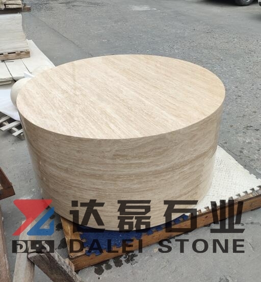 Beige Travetine Coffee Table