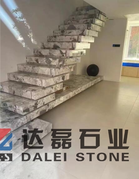 Panda Grey Marble Slabs And Tiles Polished For Steps Project