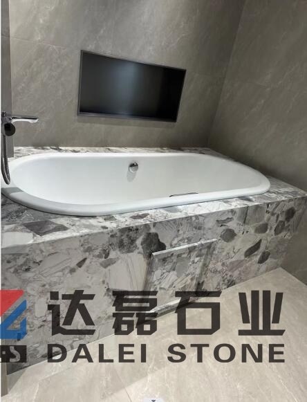 Panda Grey Marble Slabs And Tiles Polished For Steps Project