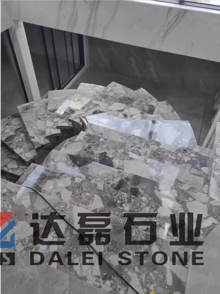Panda Grey Marble Slabs And Tiles Polished For Steps Project