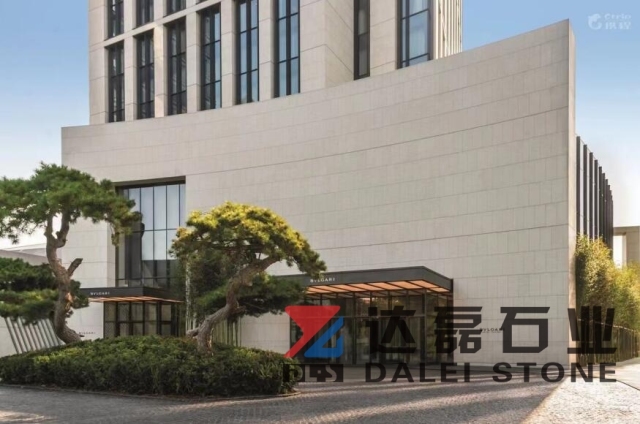 Beige Limestone Wall Clading Project Hotel