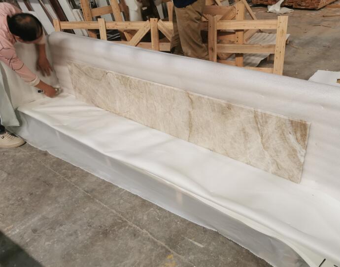 Victoria Falls Yellow White Marble Kitchen Countertops