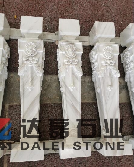 Volakas White Marble Baluster CNC Custom Cutting Design