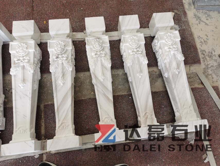 Volakas White Marble Baluster CNC Custom Cutting Design