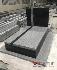 Jilin White Cover Indian Black Headstone Monuments
