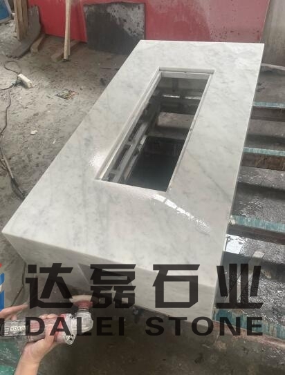 Stone Outdoor Backyard Morden Fireplaces Carrara White Marble
