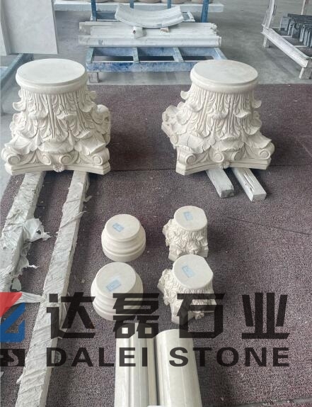 Euro Beige Limestone Columns Top Roman Columns