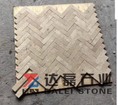 Kitchen wall Tiles Beige Travertine Cross Cutting Tumble Finish