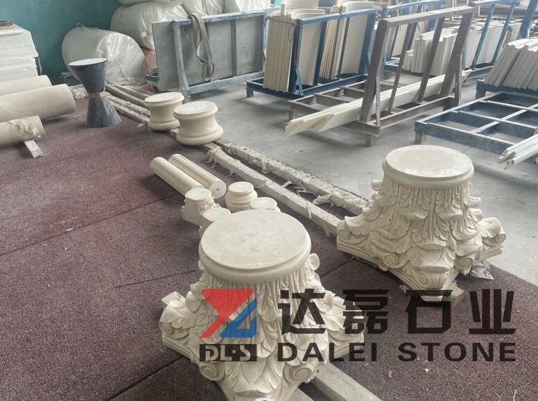 Euro Beige Limestone Columns Top Roman Columns