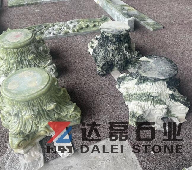 Green Jade Marble Caving For Corinthian Columns Top 240524003