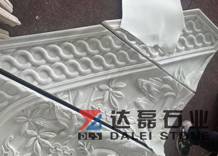 White Marble Special Art Design Cut By 5 Axie CNC For Wall Decoration