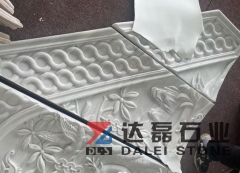White Marble Special Art Design Cut By 5 Axie CNC For Wall Decoration