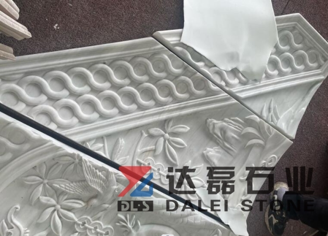 White Marble Special Art Design Cut By 5 Axie CNC For Wall Decoration