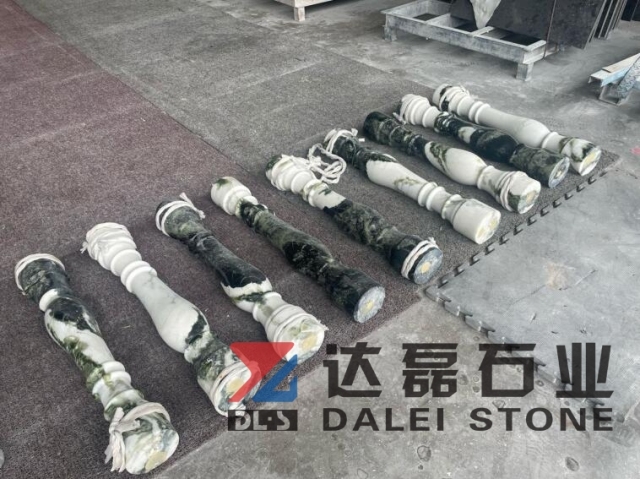 Green Jade Marble Baluster Cut by CNC Machine