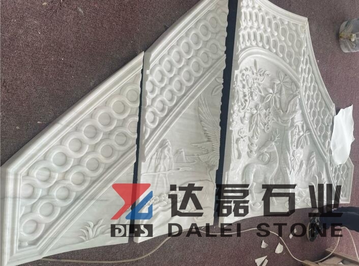 White Marble Special Art Design Cut By 5 Axie CNC For Wall Decoration