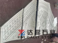 White Marble Special Art Design Cut By 5 Axie CNC For Wall Decoration