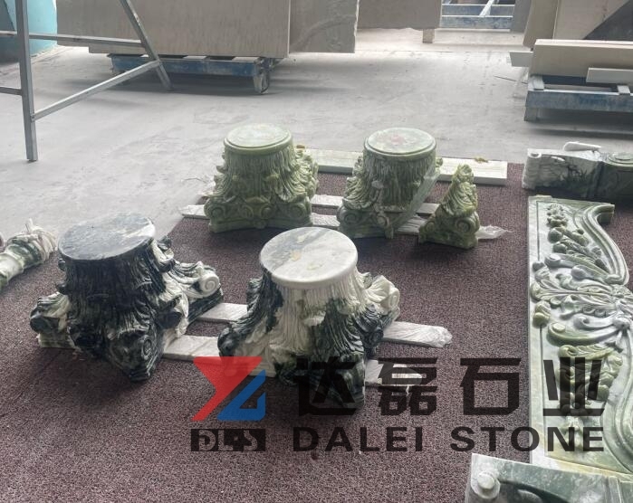 Green Jade Marble Caving For Corinthian Columns Top 240524003