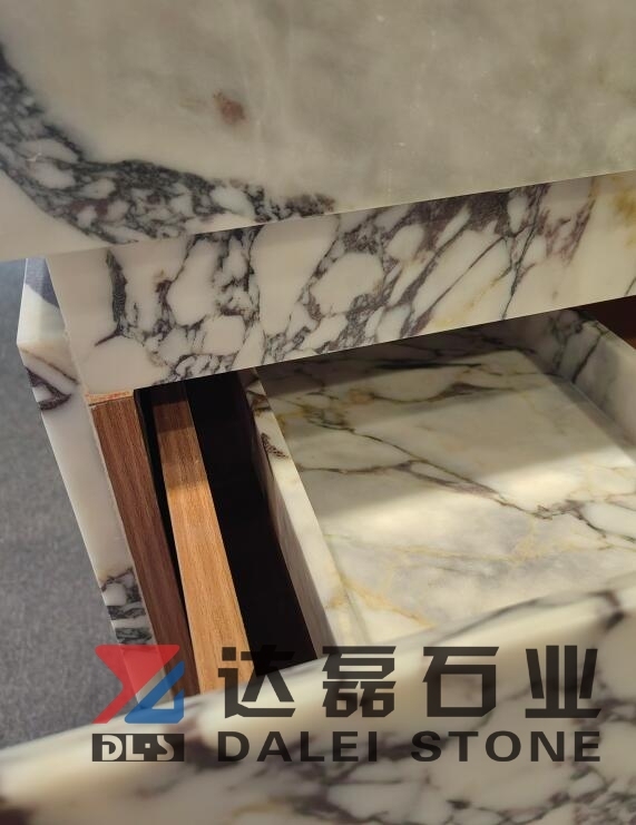Calacatta Viola Marble Vanity Top Combine With Wooden Cabinet Cover Marble
