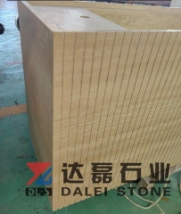 Beige Travertine Vanity Tops Combine With Wooden Marble Cover With Marble