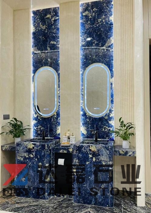 Natural Bolivian blue Stone Basins and Stands