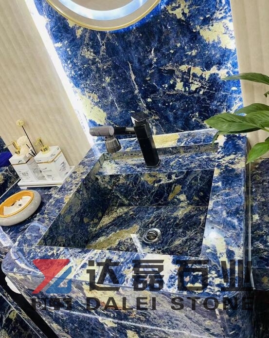 Natural Bolivian blue Stone Basins and Stands