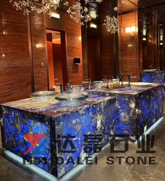 Natural Bolivian blue Stone Basins and Stands