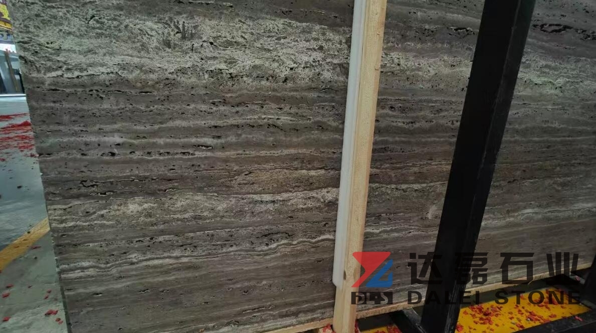 Iran Grey Travetine Honed Finish Slabs and Tiles