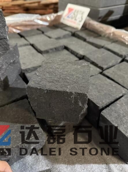 Black Basalt Cube Stone Natural Split Finish Way