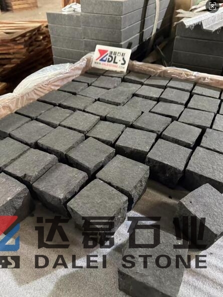 Black Basalt Cube Stone Natural Split Finish Way