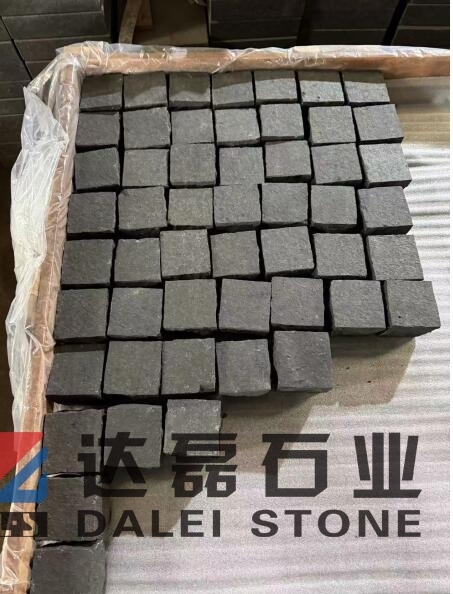 Black Basalt Cube Stone Natural Split Finish Way
