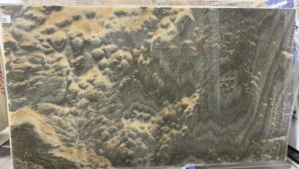 Honey Yellow With Black Color Ink Onyx Big Slabs Wholesale