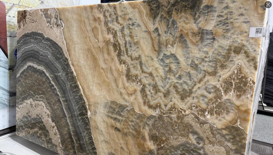 Honey Yellow With Black Color Ink Onyx Big Slabs Wholesale