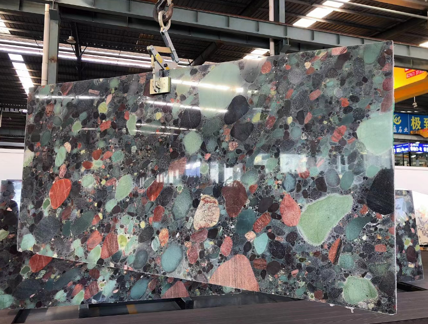 Green Colorful Granite Marble Stone Artist Special Surface Looks