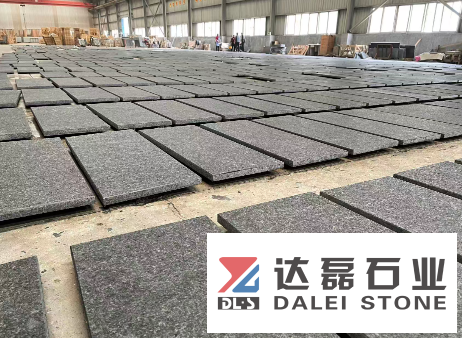 Angla Black Flamed Brush Paving Stones Tiles