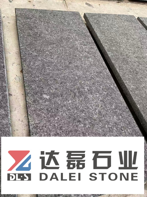 Angla Black Flamed Brush Paving Stones Tiles
