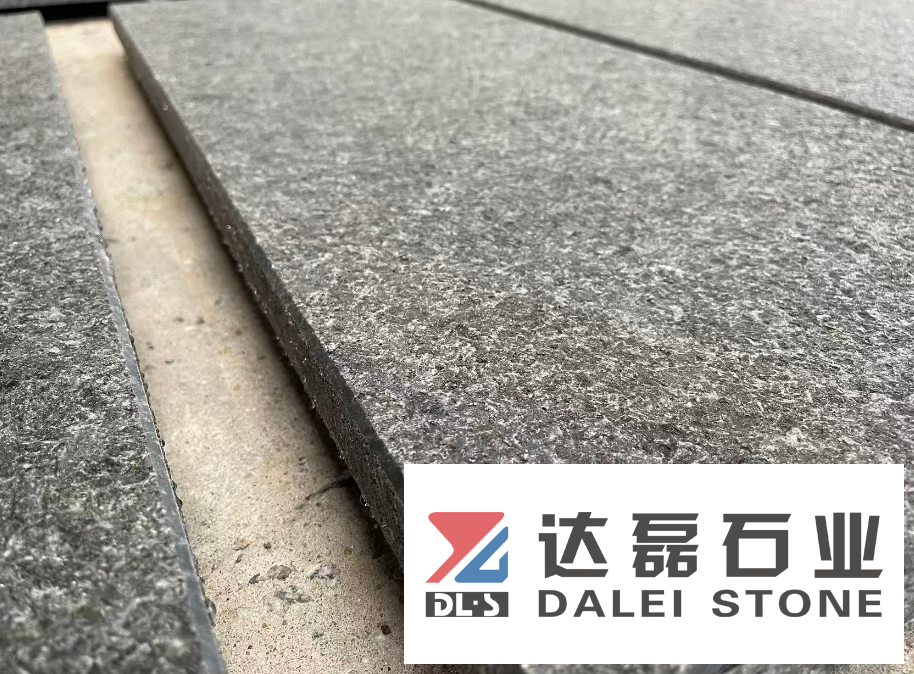 Angla Black Flamed Brush Paving Stones Tiles