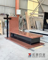 Karcci Red Granite Tombstone Indian Black Cross