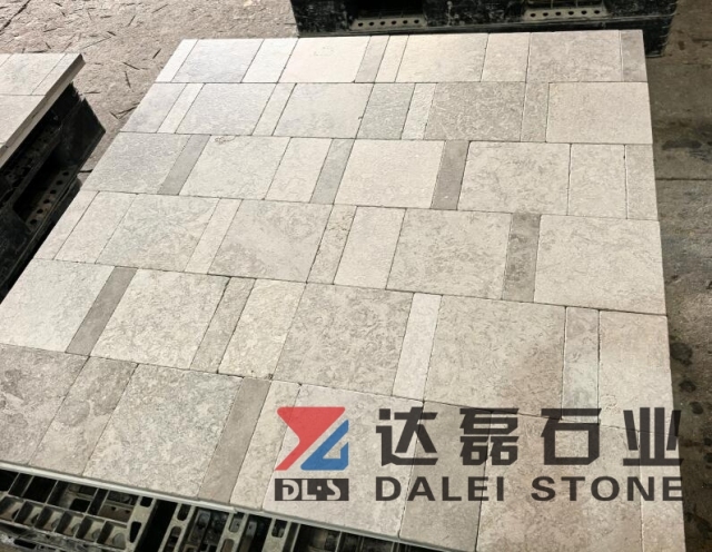 Beige Limestone Tumble Finish Way Floor tiles