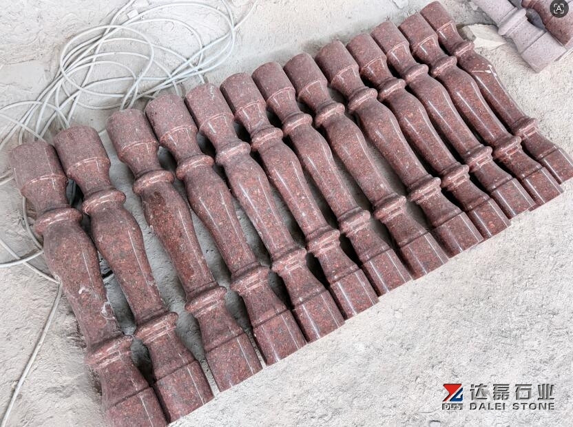 Indian Granite Red Color Handrails Factory Made