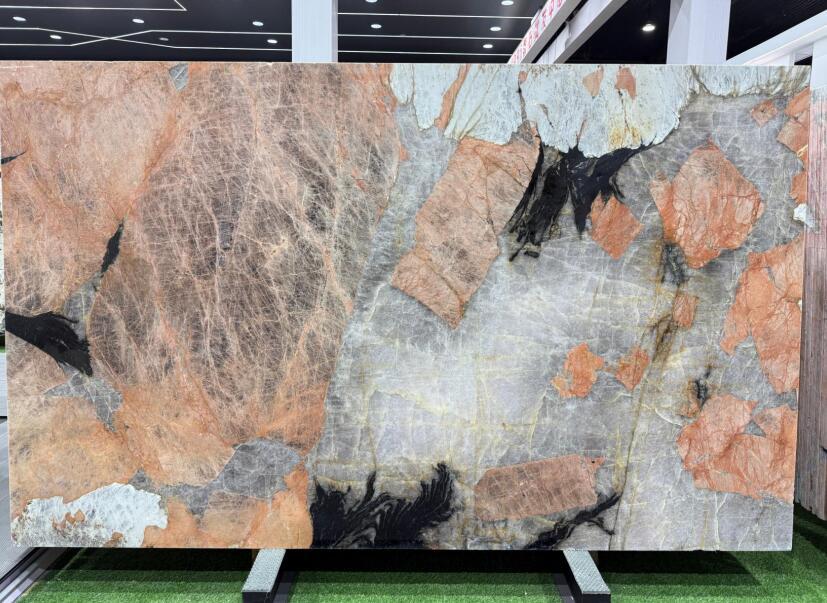 Brazil Natural Quartize Slabs Pink Marble Big Slabs