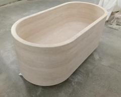 Beige Travertine Bathtub Factory Cut Wholesale